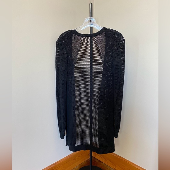 Athleta Open Weave Long Cardigan XS Black - Picture 3 of 9